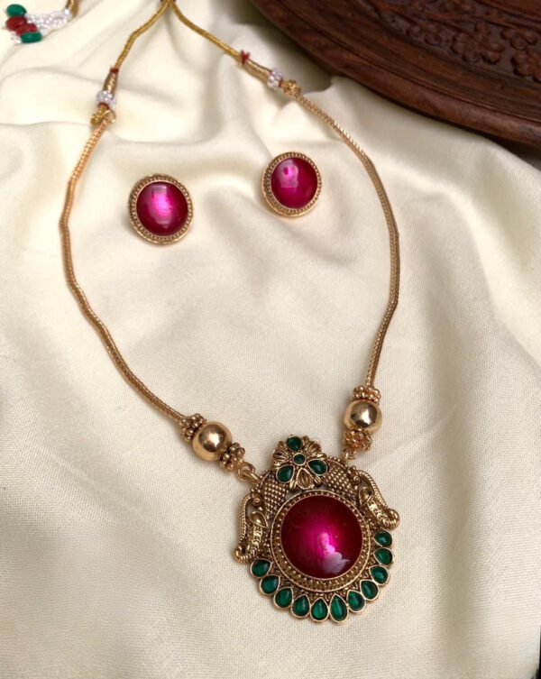 Traditional Enamel Short Palaka Neccklace set