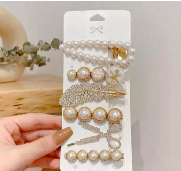 Korean Pearl Hair Clips (6 clips)-Accessories