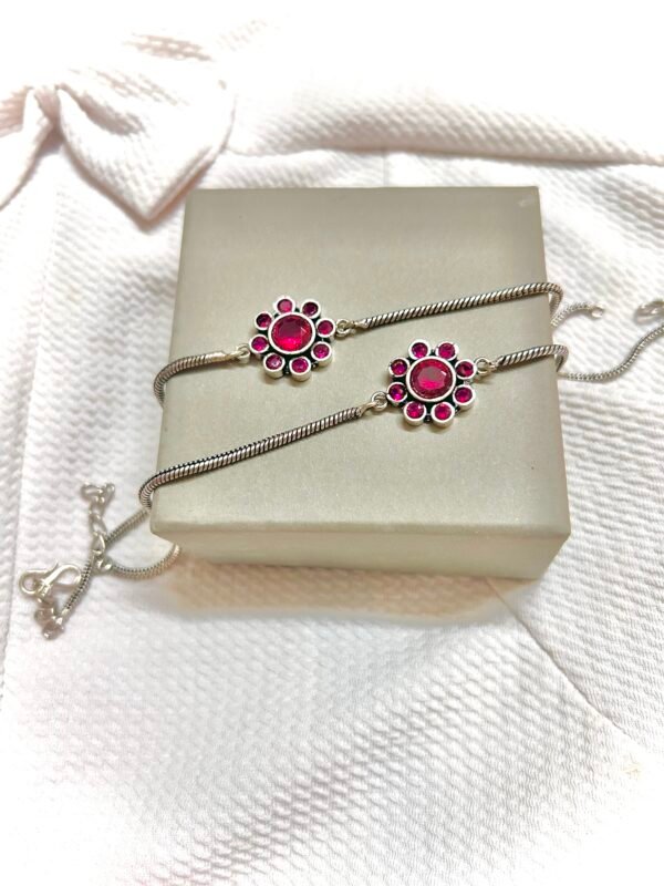 Flower Anklets- Pink Stone Anklet