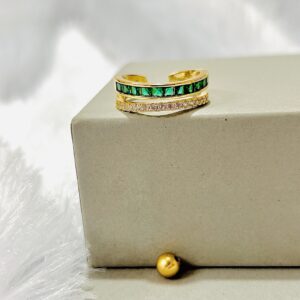 18k Gold Plated Premium AD stone Adjustable Ring