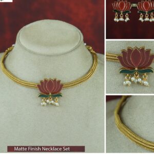 Premium Enamel Lotus Choker