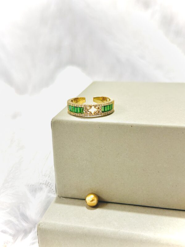 18k Gold Plated Premium AD stone Adjustable Ring (Copy)