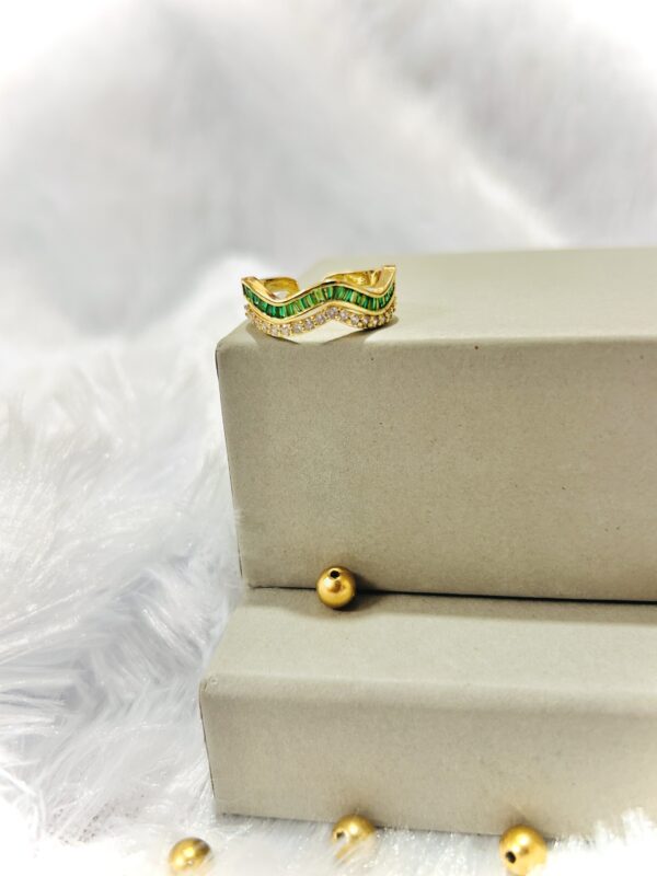 18k Gold Plated Premium AD stone Adjustable Ring