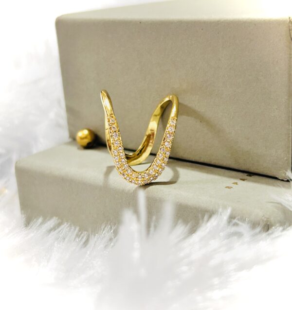 18k Gold Plated Premium AD stone Vangi Ring