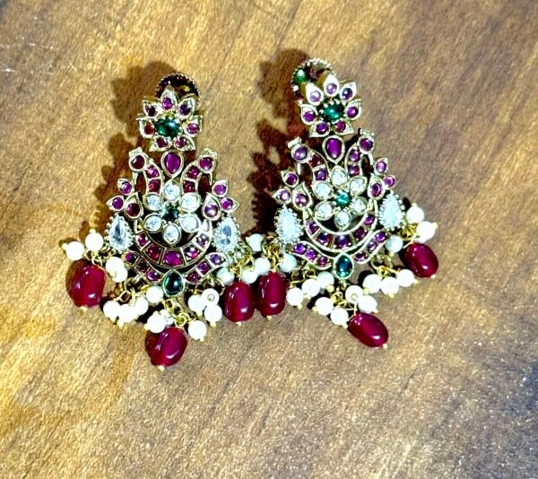 Premium AD Stone Earring with Beads