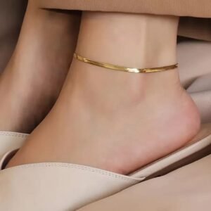 18K Gold Plated Snake Chain Anklet Adjustable-Single Piece