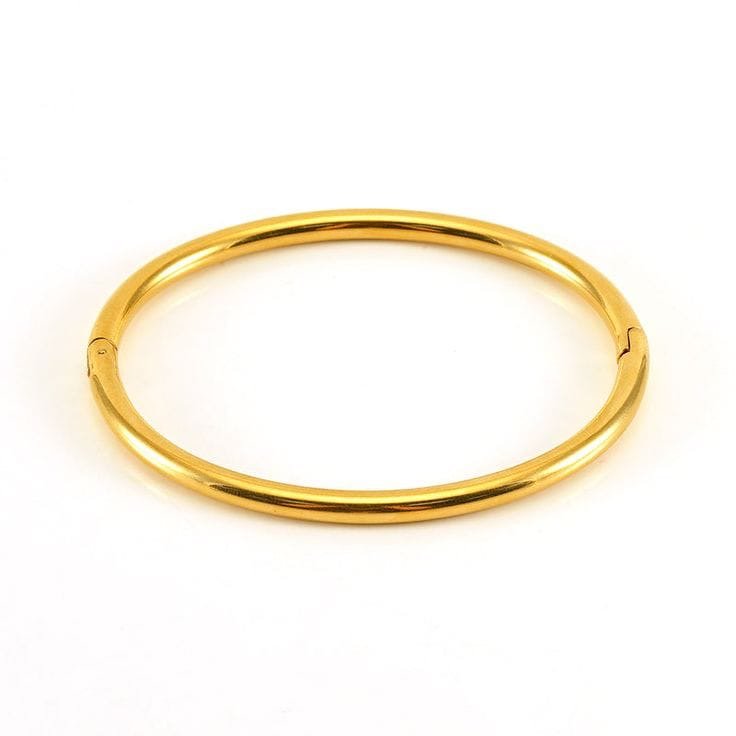 18k Gold Plated Sleek Bangle Side open