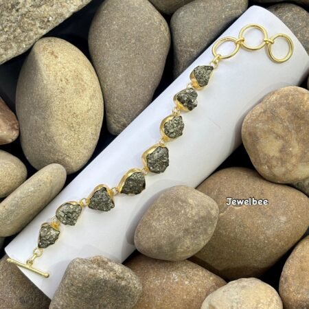 Real Pyrite Eight Stone Bracelet