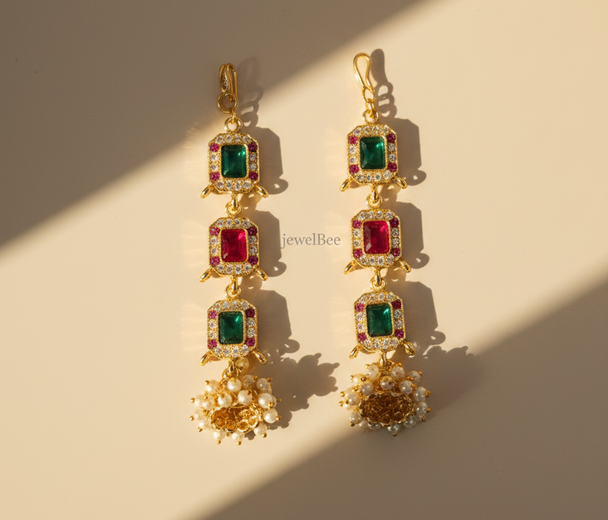 Traditional Parvathy Jhumki with Matti -Multi