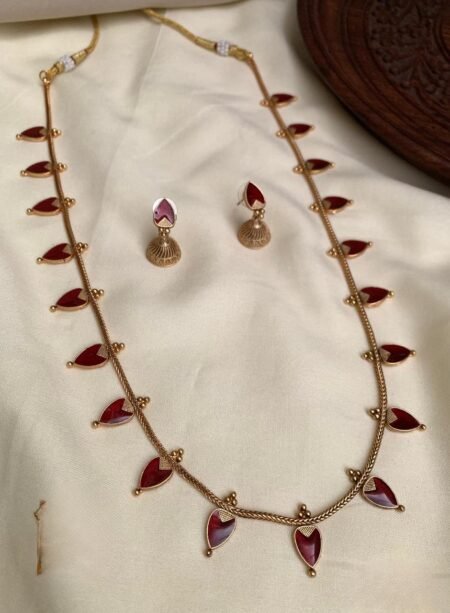 Traditional Enamel Long Palaka Neccklace set