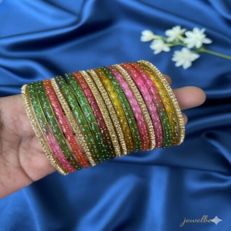 Glass Bangles - GREEN MIXED
