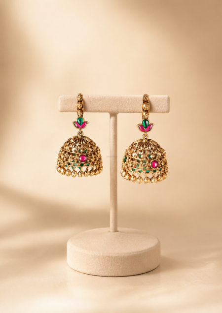 Premium jadau hook jhumkas
