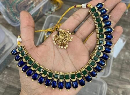 Kovai Palaka Mala Set- Blue