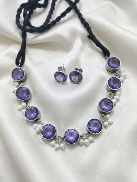 Premium Zircone Stone Choker With Pearls