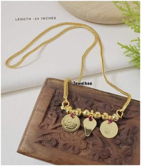 Gold Plated Saubagya Thali with 24inch chain