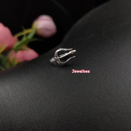 Silver Plated Trishul Press On Nosepin