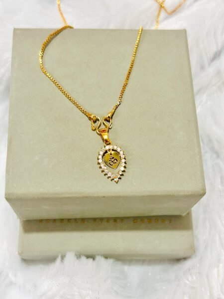 Gold Plated Diamond Thali - Om Mala