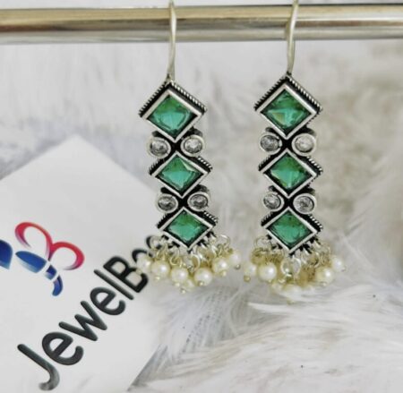 Diya Stone Earrings  with pearls