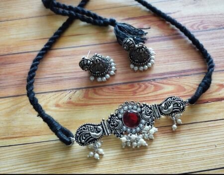 Simran Silver Plated Choker Set