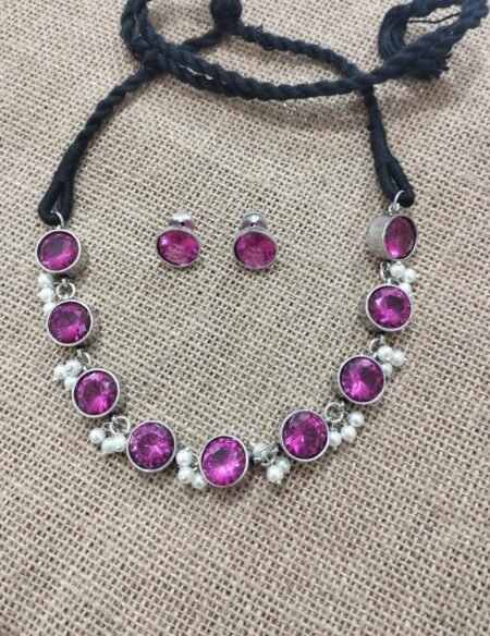 Premium Zircone Stone Choker With Pearls