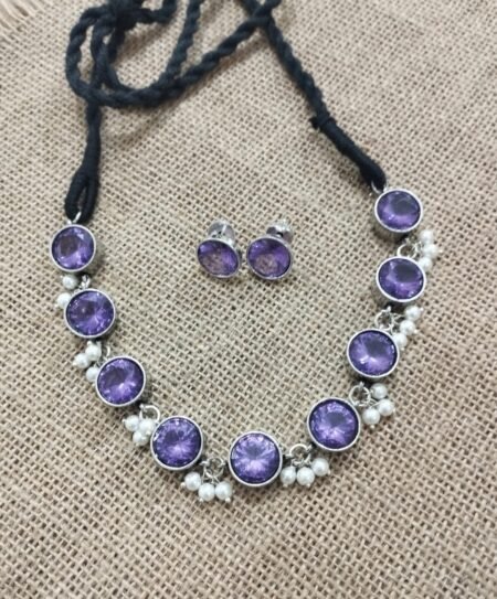 Premium Zircone Stone Choker With Pearls