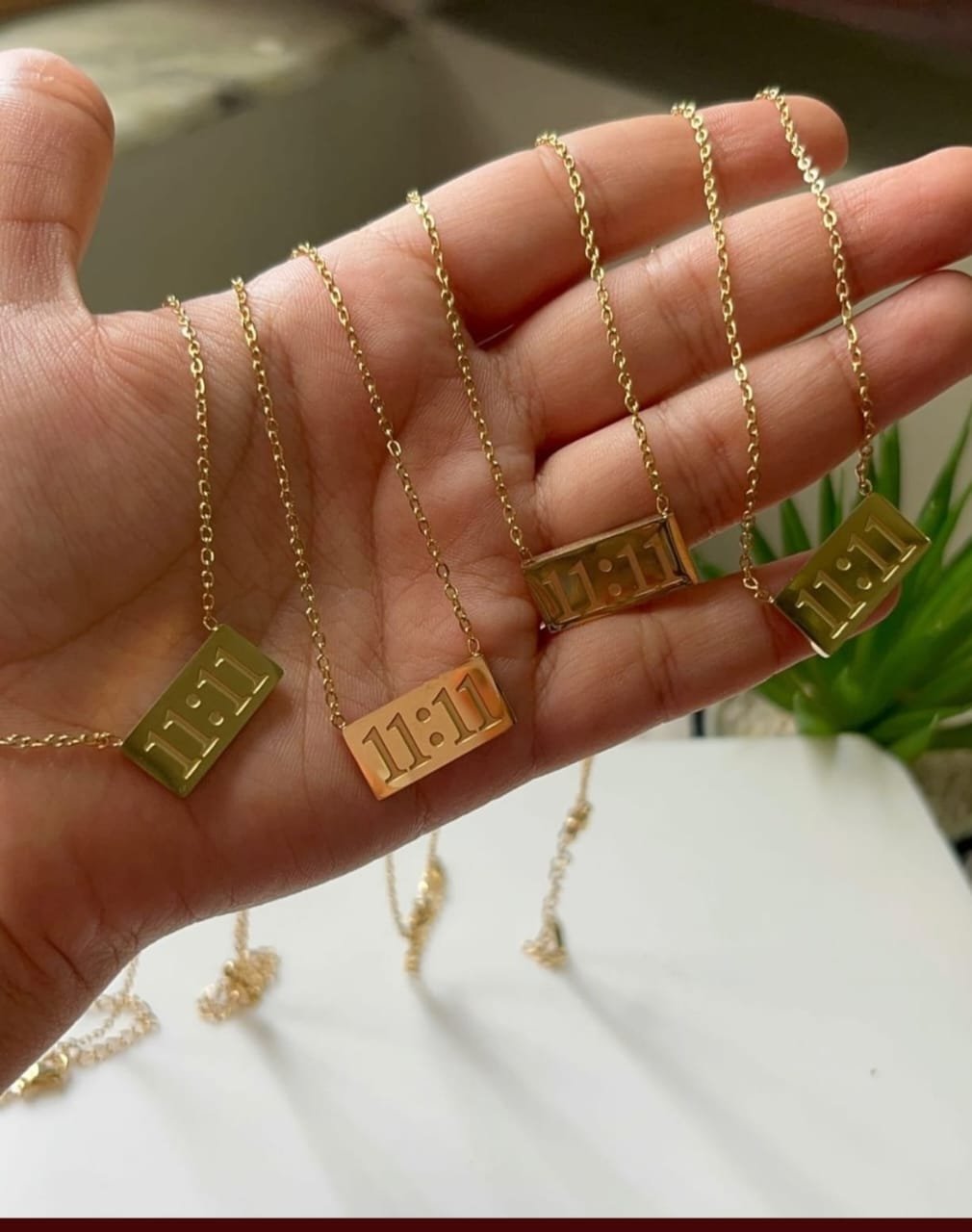 22k gold plated angle number 1111 pendant