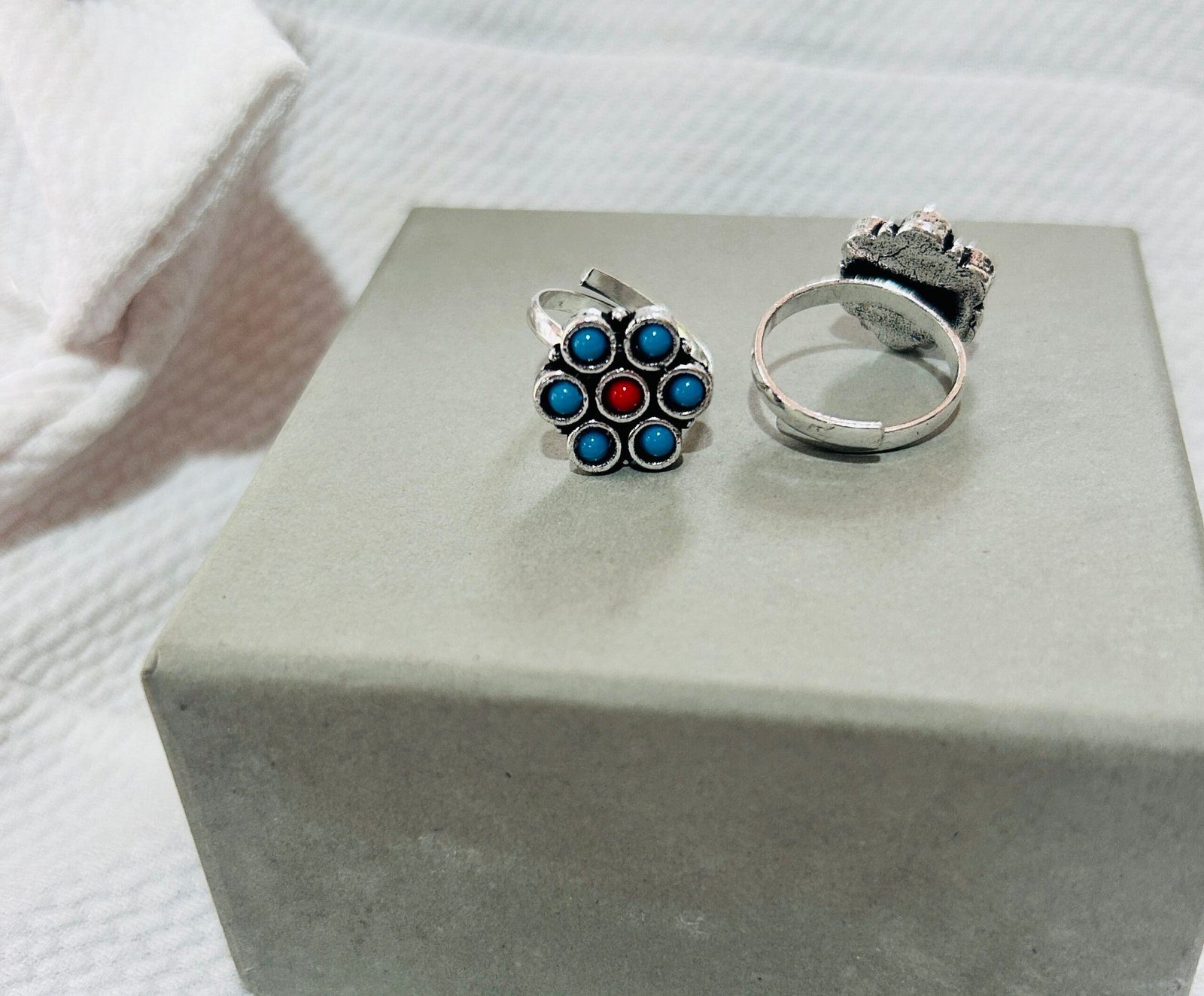 Blue Flower Minchi- Adjustable Toe Ring - Image 2