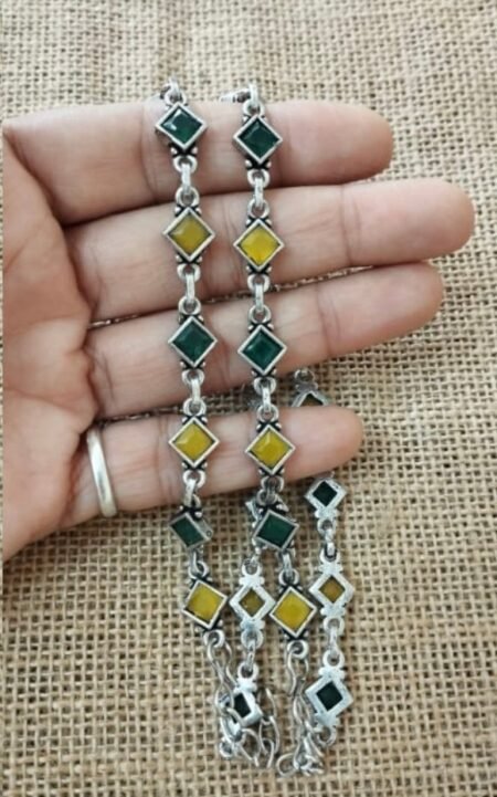 Savaria Anklets- Green and Yellow Anklet