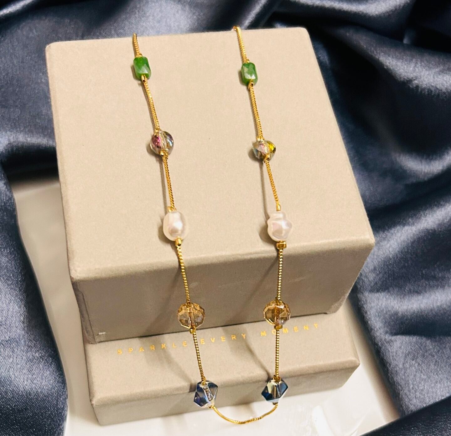 Pearl and crystal mala set - Image 2