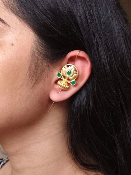 Adorable Gold Plated Lotus Earcuff