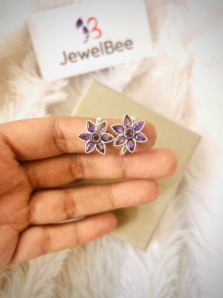 Flower Stone Minchi- Adjustable Toe Ring - lavender