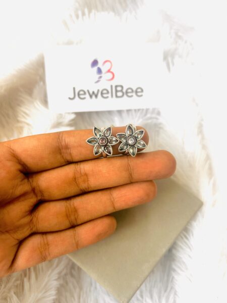Flower Stone Minchi- Adjustable Toe Ring - Sea Blue