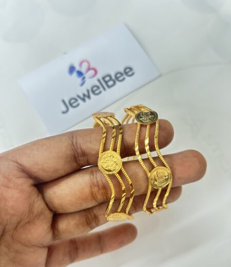 Gold Plated  Lekshmi Coin Bangle of size 2.2