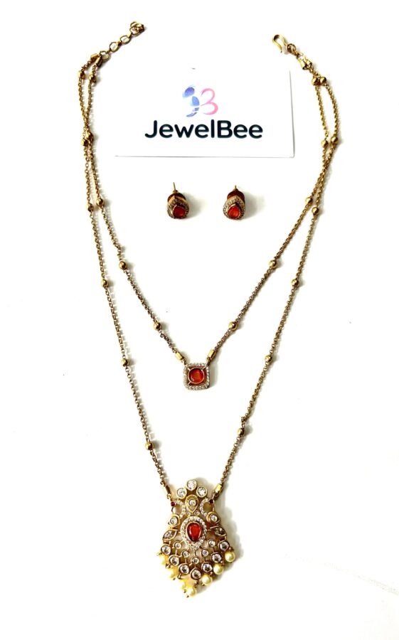 Premium Double Layer AD Necklace Set