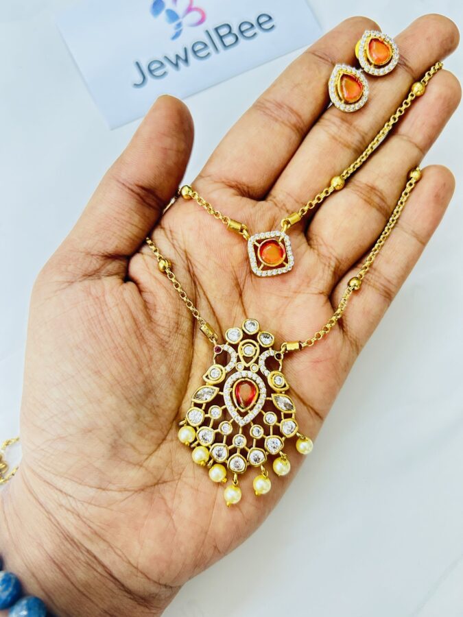 Premium Double Layer AD Necklace Set - Image 2