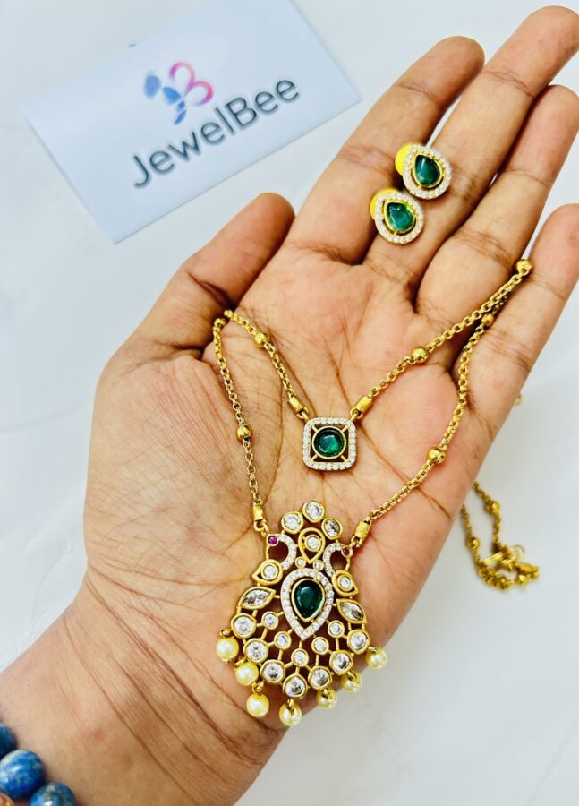 Premium Double Layer AD Necklace Set - Image 3