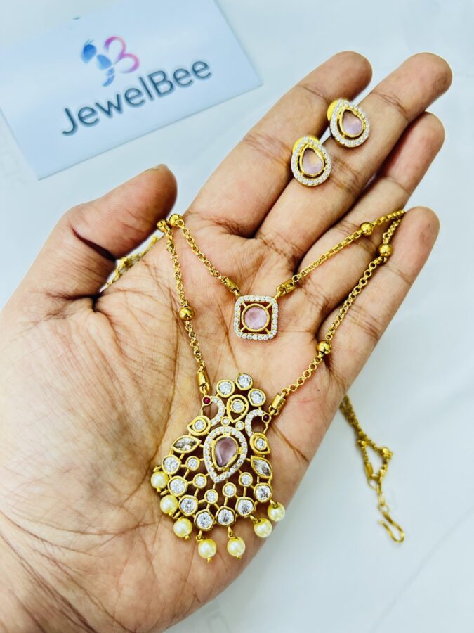 Premium Double Layer AD Necklace Set - Image 4