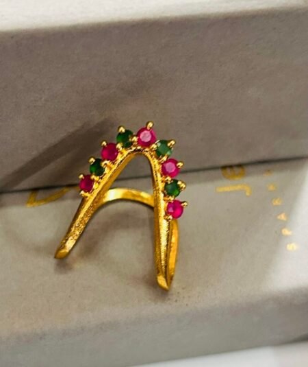 Traditional Vangi rings -Red & Green stones