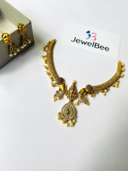 Premium Gajalekshmi AD Stone Necklace Set