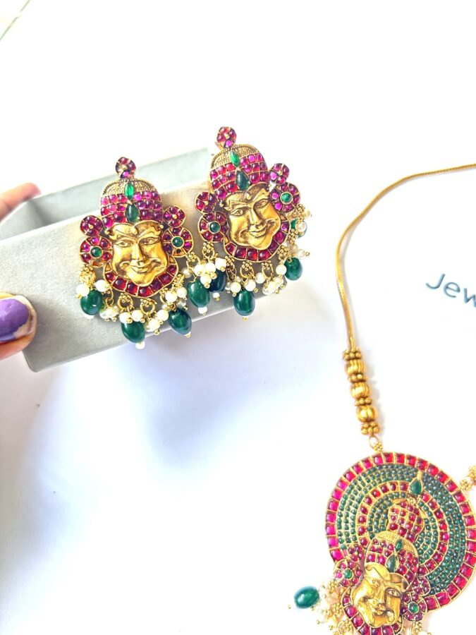 Premium Kathakali Necklace Set - Image 3