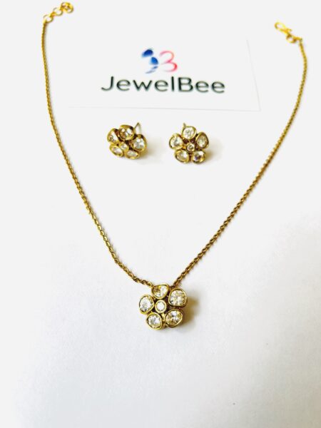Premium Moissanite stone Ziya Flower Choker Set