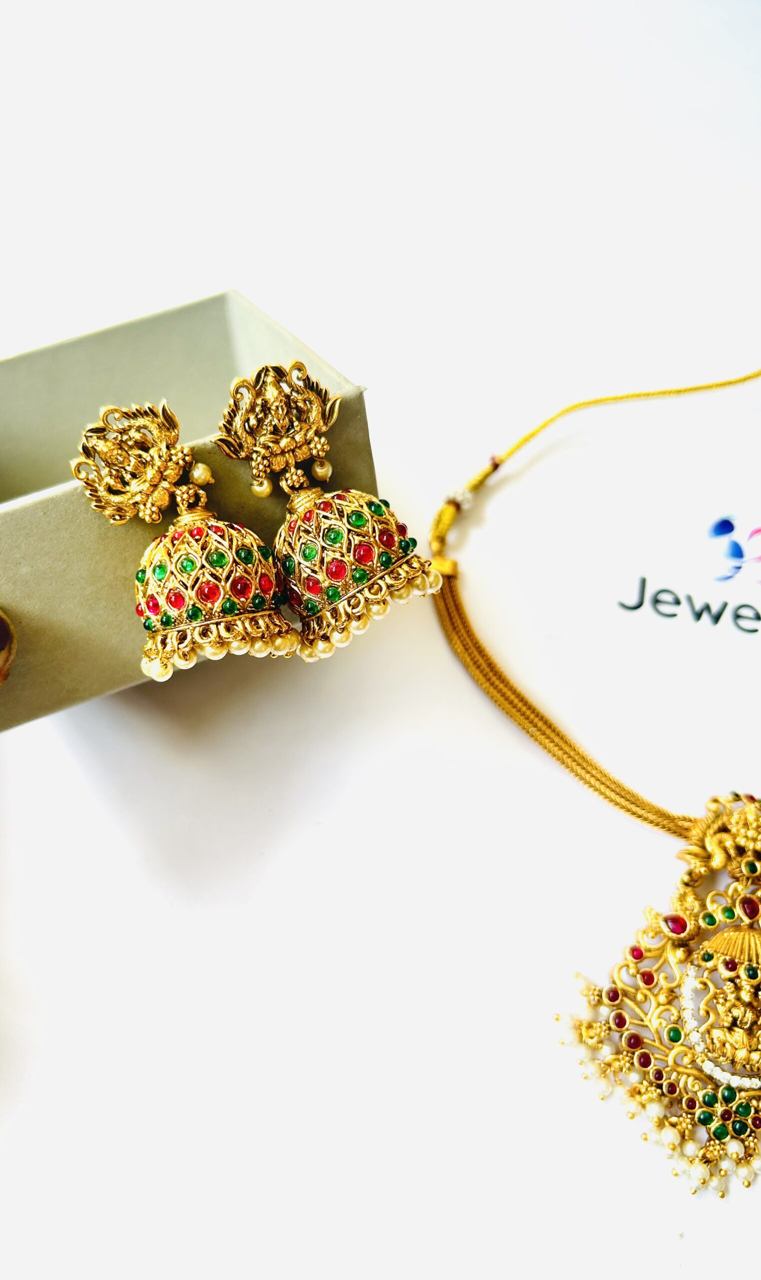Lekshmi Devi Choker Set with pearls - Image 3