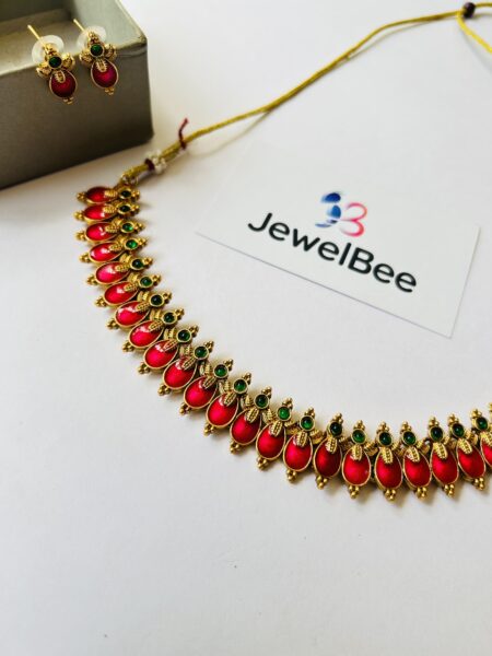 Traditional Enamel Short Palaka Neccklace set