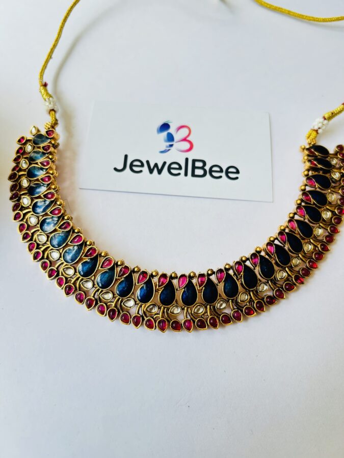 Traditional Enamel Necklace set - Image 2