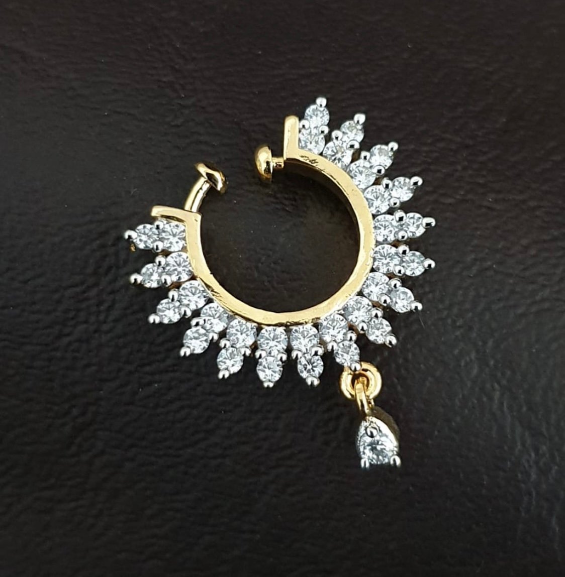 Premium AD Stone Non Piercing Nose Ring