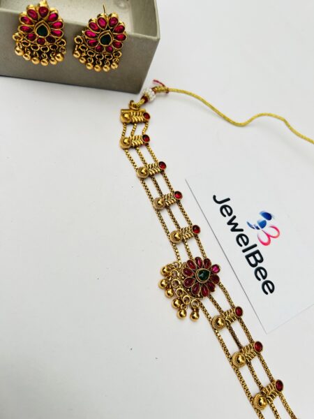 Traditional Red Palaka choker set