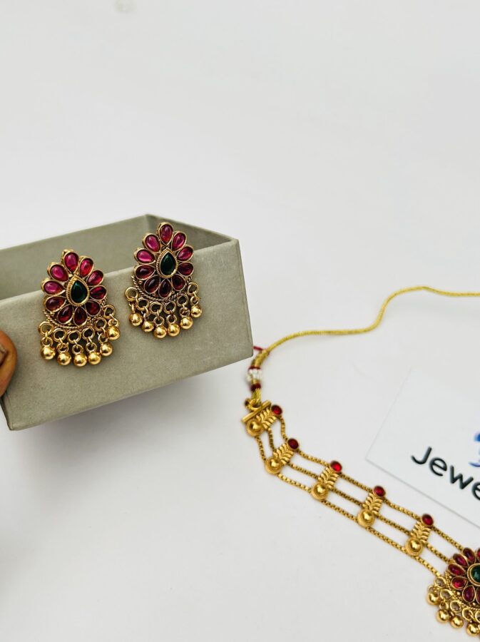Traditional Red Palaka choker set - Image 3
