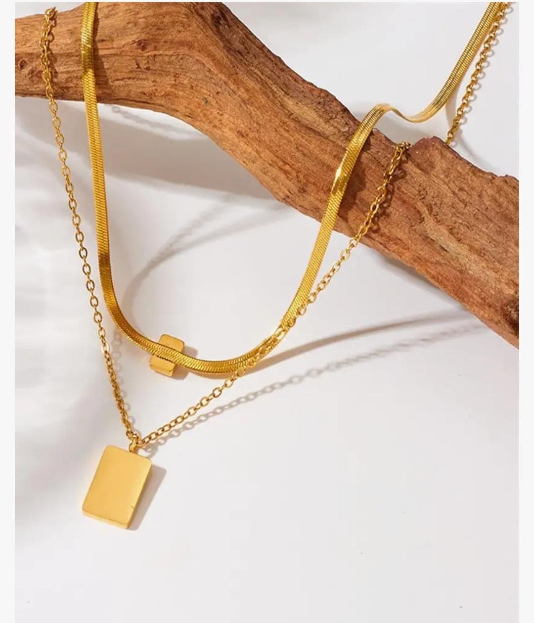 22K Gold Plated Double Layer Green pendant - Image 3