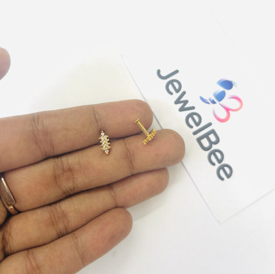 Gold Plated Mini Diamond Work Nosepin
