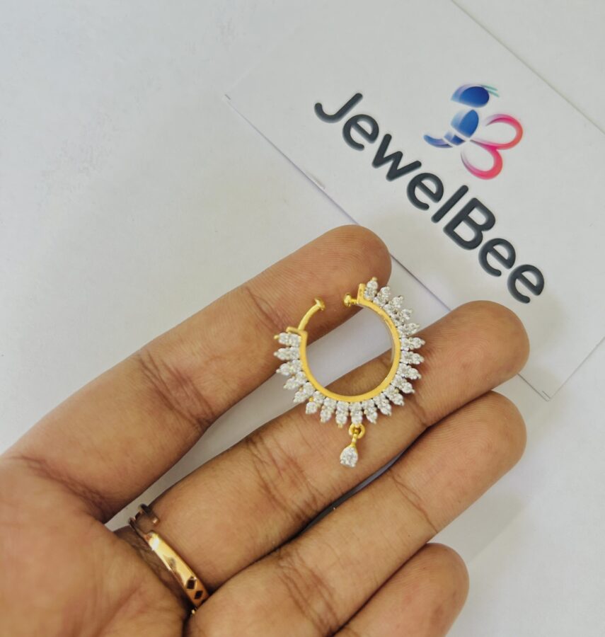 Premium AD Stone Non Piercing Nose Ring